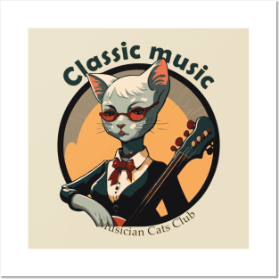 Classic Music Musician Cat Posters and Art